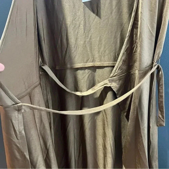 NWT L’AGENCE Allia Tank Wrap Dress Brown Metallic Size Small - Picture 5 of 8